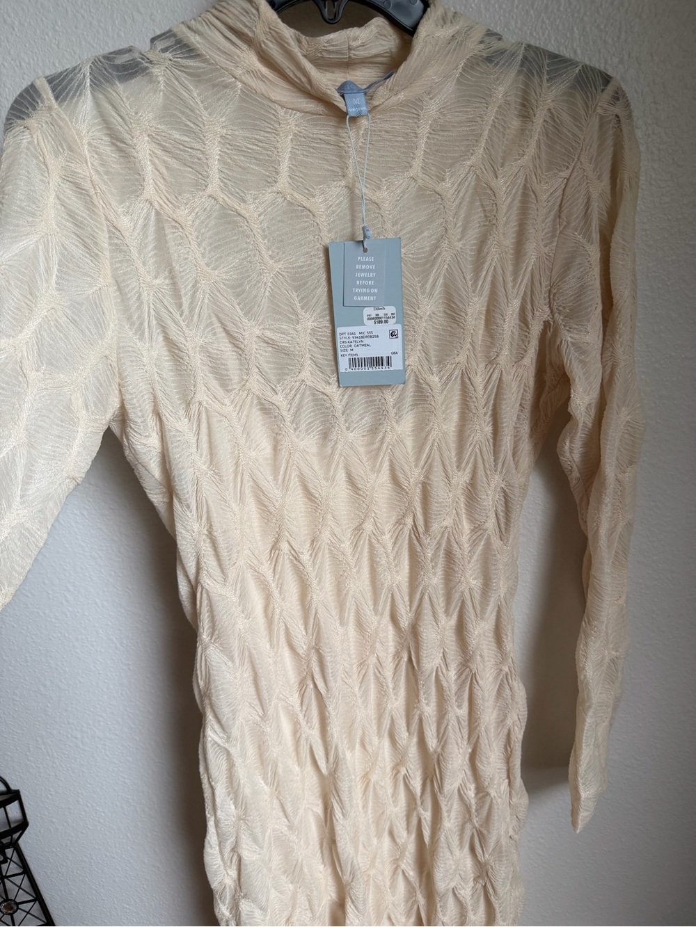 NWT Antonio Melani Katelyn Long Sleeve Turtleneck Puckered Jacquard Midi Dress - Picture 6 of 10